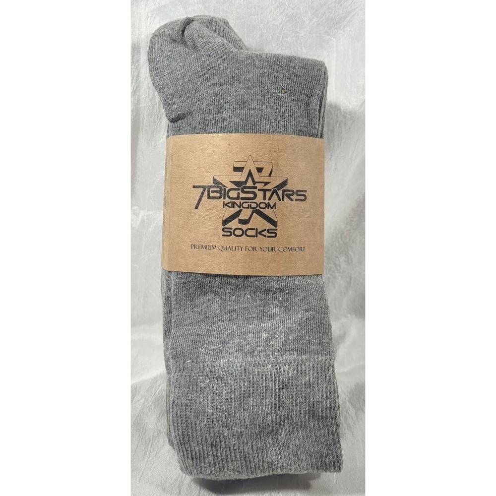 7BigStars Kingdom Men's Premium 6-Pack Dress Socks - Gray - XL (Shoe Sz 12-15)